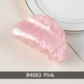 Elegant medium pink acrylic hair claw clip featuring a unique marble texturing - Solid Arc Style (B4083) / Pink