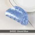 Elegant glazed blue marble pattern acrylic hair claw clip for women, medium size shark clip - Solid Arc Style (B4083) / Glaze Blue