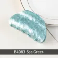 Sea green acrylic hair claw clip with marbled pattern finish - Solid Arc Style (B4083) / Sea Green