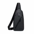 Waterdichte Oxford stof crossbody borsttas voor heren, stijlvolle urbane schoudertas. - Zwart