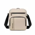Heren casual nylon crossbody tas multifunctionele waterdichte schoudertas beigekleurig - Kaki