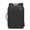 Uitbreidbare Business Rugzak voor Heren Waterdichte Reizen Laptop Rugzak met USB Oplaadpoort - 17" / Zwarte 652 composietstof