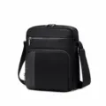 Heren zwarte nylon schoudertas waterdicht multifunctionele crossbody tas voor dagelijks - Zwart