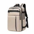 Grote capaciteit zakenreis rugzak waterdichte nylon laptop tas voor heren khaki - Kaki