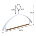 Hoogwaardige beukenhouten kledinghanger met antislip design en metalen haak voor de kledingkast. - Wit