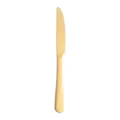 Golden stainless steel dinner knife, elegant single flatware piece for modern table setting. - Dinner Knife / Titanium Gold