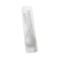 Set de cuchara y palillos de titanio portátil con estuche transparente para uso diario y viajes - Set de Cuchara Earl y Palillos con Caja de Almacenamiento / Plateado