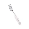 Forchetta da Tavola in Acciaio Inossidabile con Manico in Ceramica Perla Bianca Elegante - Forchetta da Tavola / Bianco
