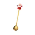 Niedlicher Weihnachtsmann Edelstahl goldener Löffel für Kaffee und Dessert Umrühren. - Weihnachtsmann Löffel
