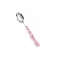 Cucchiaio in acciaio inossidabile con manico perlato rosa, elegante stoviglia da tavola. - Cucchiaino da Tè / Rosa