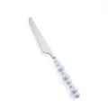 Coltello da bistecca in acciaio inossidabile con manico ceramico grigio perla stile - Coltello da Tavola / Blu