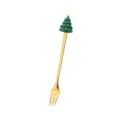 Weihnachtsbaum Edelstahl Dessertgabel gold Kaffeelöffel Festliche Geschirr Dekoration - Runde Weihnachtsbaum Gabel