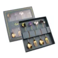 Halloween Edelstahl Löffel Gabel Set süße Cartoon Dessert Besteck Geschenkbox goldfarbe - 4A - Grüne Box