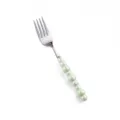 Forchetta da tavola in acciaio inossidabile con manico in ceramica perlata verde chiaro. - Forchetta da Tavola / Verde
