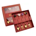 Halloween Besteck Geschenkset Edelstahl Löffel Gabel mit niedlichem Geist Hexenhut Design. - 4B - Rote Box