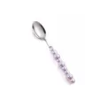 Cucchiaio da dessert in acciaio inossidabile con manico perlato viola chiaro, posate. - Cucchiaino da Tè / Viola