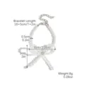 Elegante pulsera de lazo de perlas blancas con dimensiones y especificación de 8g - Estilo Perla de Zirconia (S2404-19)
