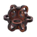 Wooden interlocking brain teaser puzzle detail shot showing the intricate craftsmanship and design. - Glasses-Shaped Puzzle Lock