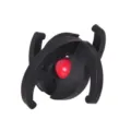 Wooden interlocking brain teaser puzzle, black spherical wooden puzzle with red bead core. - Whirlwind Wheel