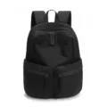 Zaino nero monocolore, pratico e comodo zainetto sportivo casual da viaggio multiuso. - Nero Intenso