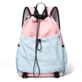 Rosa hellblauer Kordelzug Rucksack, leichter Freizeitsportbeutel mit grossem Fassungsvermögen. - Unter 20L / Rosa
