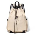 Leichter beige Kordelzug Rucksack, lässiger Sport Fitness und Outdoor Tagesrucksack für Alltag. - Unter 20L / Khaki