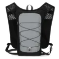 Running hydration backpack for outdoor sports, lightweight cycling vest bag with mesh. - Black