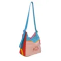 Colorblocked dopamine shoulder bag, casual travel crossbody bag with large capacity for daily use. - Pink