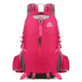 Hot pink outdoor mountaineering backpack, durable large capacity hiking sports backpack. - Rose Red