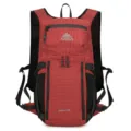 Roter Gittermuster 15L Outdoor Wander Rucksack, Sport Lauf Weste Tasche mit Reissverschluss. - Einzelbag-Stil / Rot