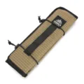 Portable folding outdoor waterproof cushion camping mat with grid pattern and elastic strap. - Khaki
