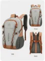 Multifunctional outdoor hiking backpack with ergonomic breathable back panel and ample pockets. - Gray