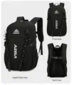 Black mountaineering backpack outdoor sports lightweight travel backpack multi-angle view - Black