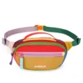 Color block fanny pack casual outdoor travel waist bag adjustable strap shoulder bag - Yellow