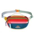 Colorblocked waist bag for men and women, outdoor travel sports casual fanny pack sling bag. - Blue