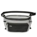 Grey grid sling bag casual sports outdoor lightweight versatile large capacity crossbody bag - Gray