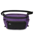 Purple grid fanny pack lightweight outdoor casual crossbody bag for men and women - Purple