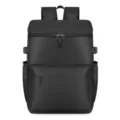 Large capacity black insulated backpack for outdoor picnic, camping and portable food storage. - Black
