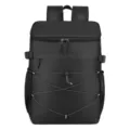 Black thermal cooler backpack, large capacity outdoor picnic camping insulated travel bag - Black