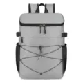 Gray insulated cooler backpack, large capacity outdoor camping picnic thermal bag for travel. - Gray
