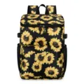 Sunflower Print Insulated Cooler Backpack Waterproof Outdoor Picnic Camping Travel Bag - Sunflower