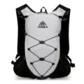 Lightweight running backpack for marathon cycling outdoor sports breathable vest style white - Backpack With Poles Bag And White Water Bladder / White