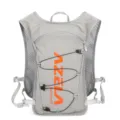 Light grey running hydration backpack 10L with adjustable straps for outdoor sports fitness - Grey with Orange