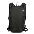 Black outdoor hiking backpack with ripstop grid fabric, breathable mesh straps and zippered pockets. - Single Bag / Black