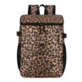 Leopard print insulated cooler backpack for outdoor picnic, camping, and sports. Large capacity. - Leopard Print