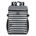 Black and white striped insulated cooler backpack for outdoor picnic and camping portable use - Zebra Print