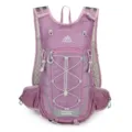 Lightweight purple outdoor sports backpack with breathable mesh straps and bungee cords. - Below 20L / Hibiscus Purple