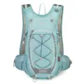 Lightweight blue outdoor running backpack with breathable mesh and elastic cords for hiking. - Below 20L / Mint Green