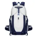 Durable 40L outdoor hiking backpack with waterproof design, ergonomic straps for men and women. - Grey and Navy Blue