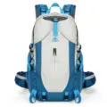 Blue and grey hiking backpack, 40L waterproof outdoor sports daypack for men and women. - Grey with Royal Blue